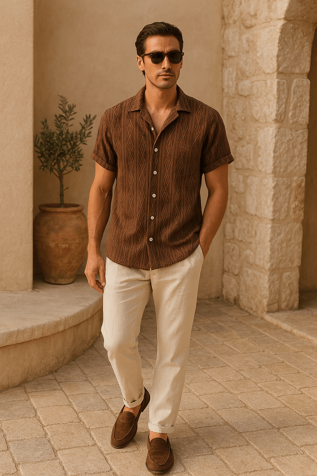 Derada | Geometrisch Jacquard Cubaans Set - Derada Fashion