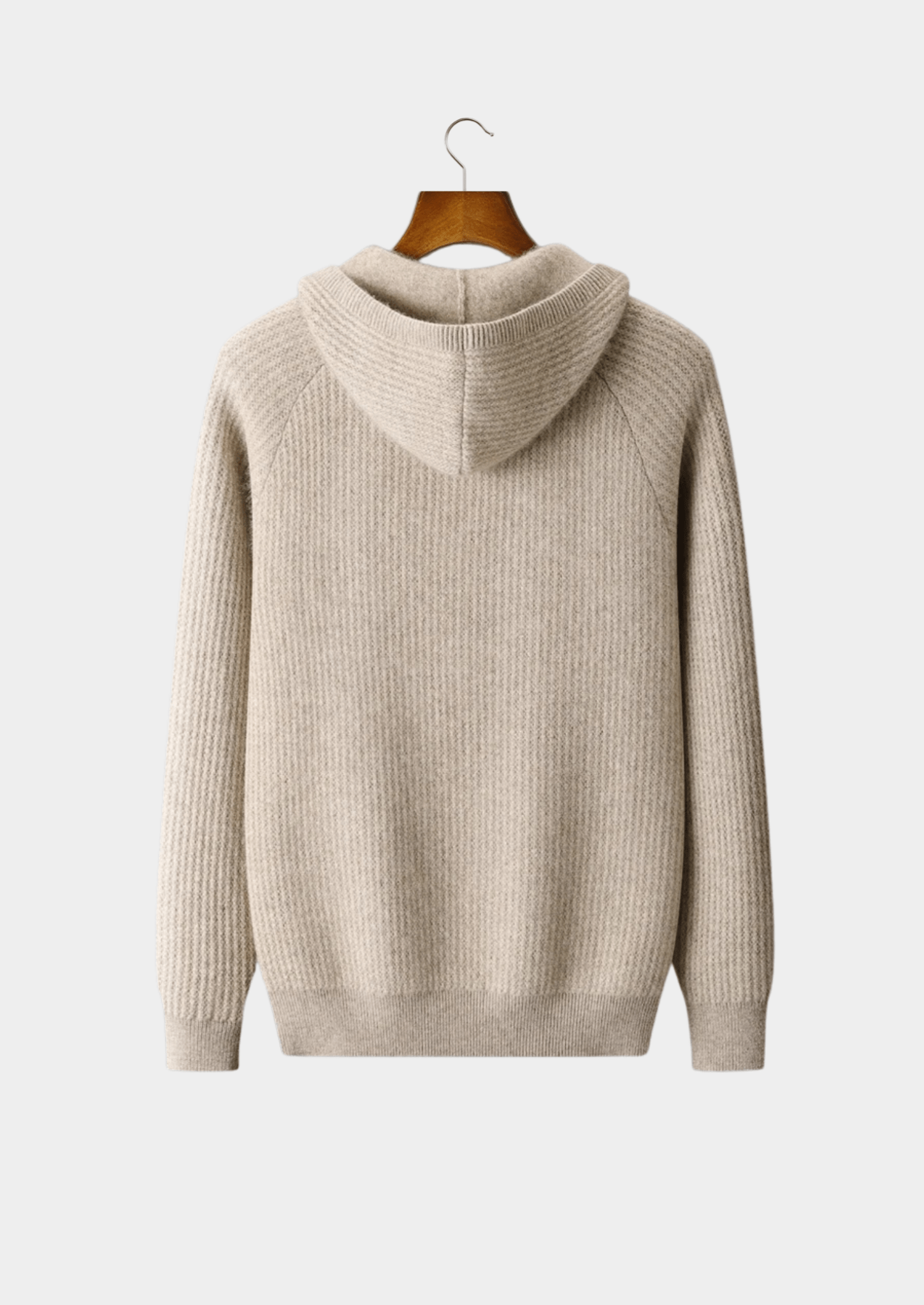 PURE EXTRA - FINE MERINO WOOL RIBBED ZIPPER HOODIE - Derada