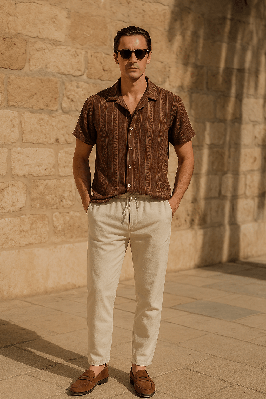 Derada | Jacquard Cubaans Patroon Shirt - Derada Fashion