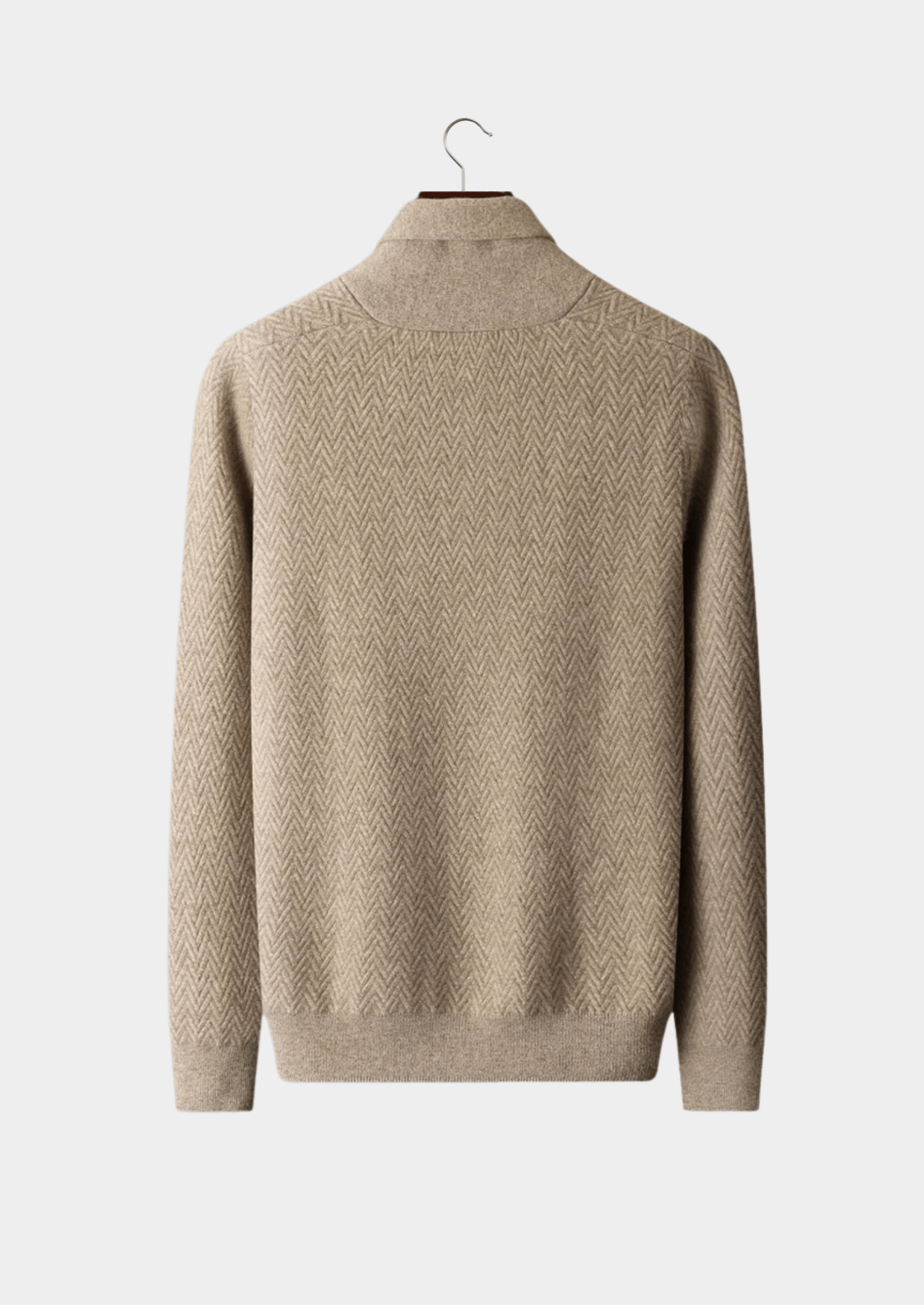 PREMIUM CASHMERE ZIGZAG BUTTON SWEATER - Derada