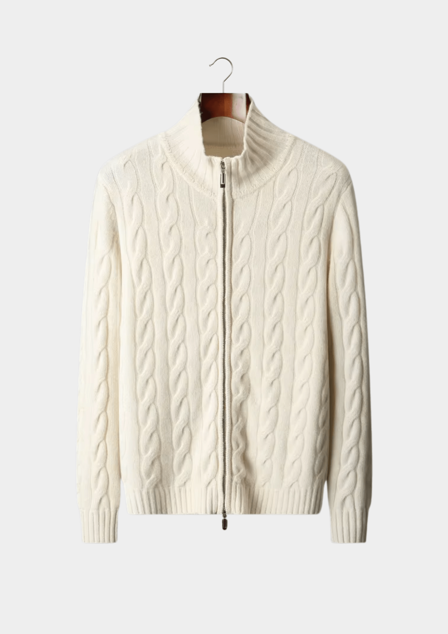 PURE EXTRA - FINE MERINO WOOL DUAL - ZIP CABLE CARDIGAN - Derada